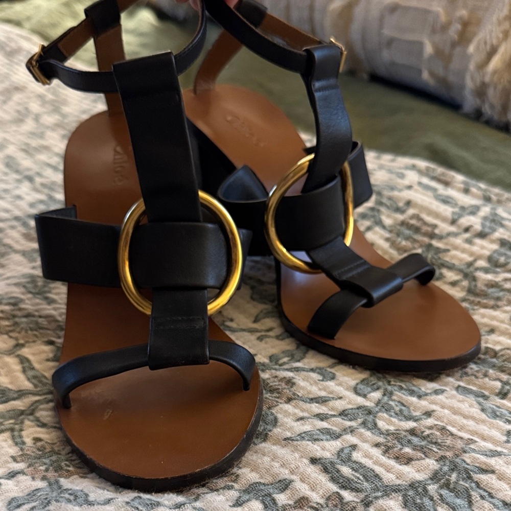 Chloé black heeled sandals